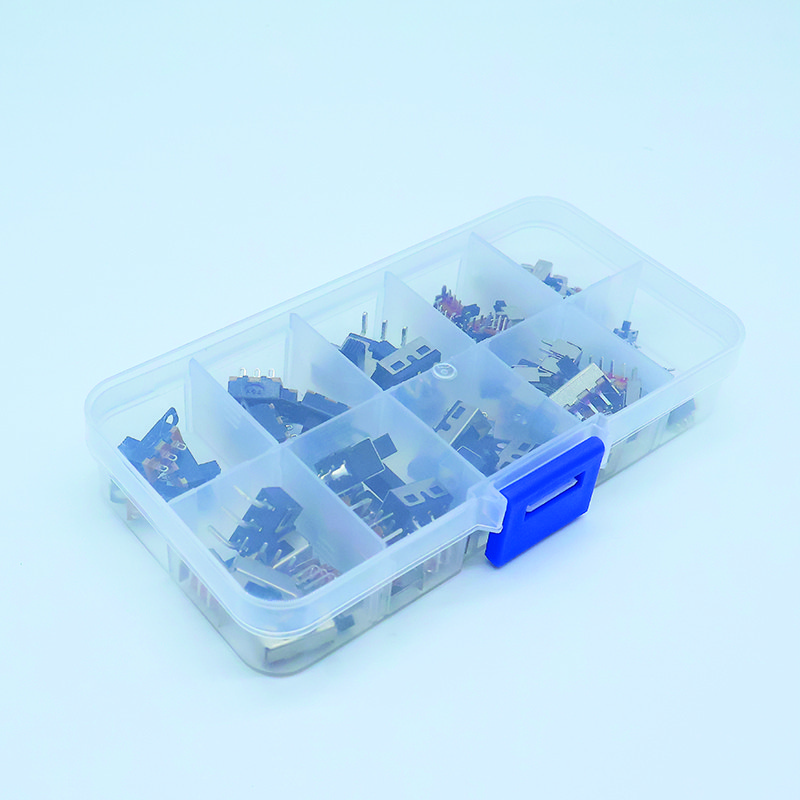 70PCS Mini Slide Switches 8 Types SPDT 3-Pin Toggle Power Switch