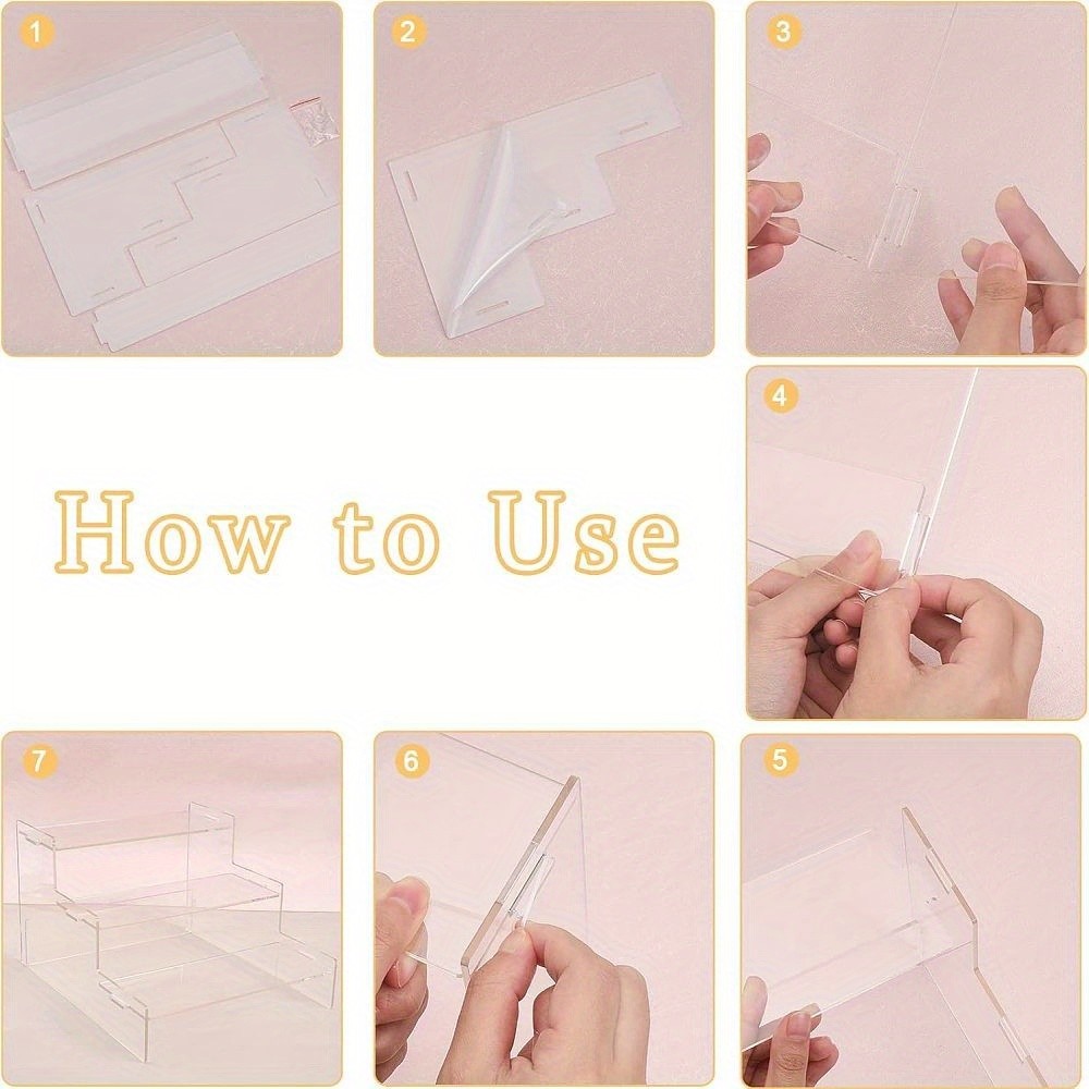 1set 3-Tier Acrylic Action Figure Display Risers Model Assembled