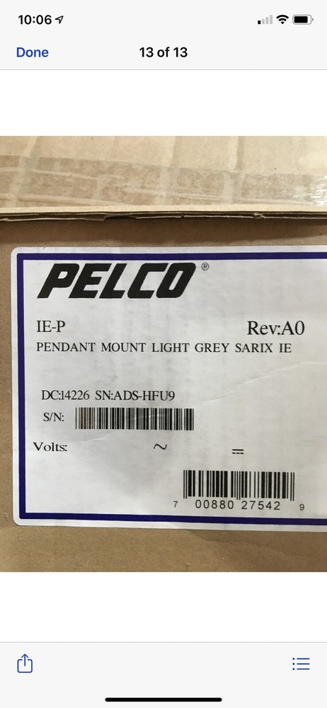 Pelco Pendant Mount