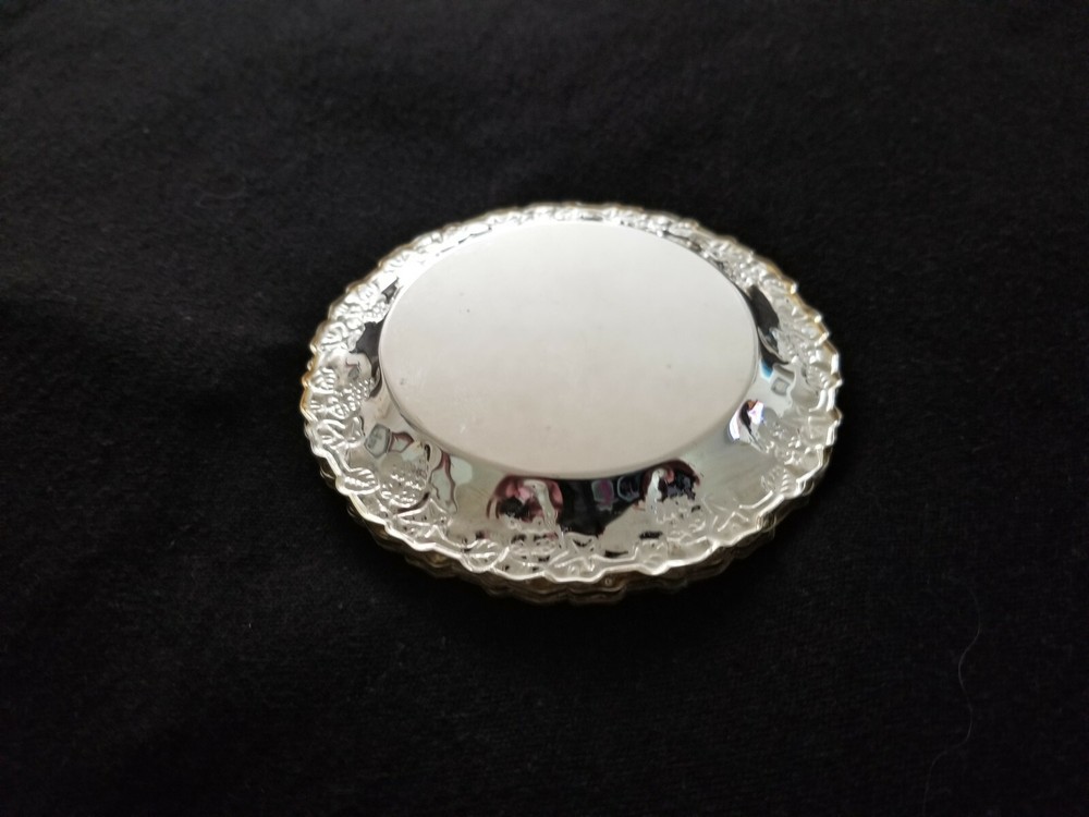 Silver Plated Wine Bottle Coaster & 6 Glasses Coaster Set (7 Piece Set)