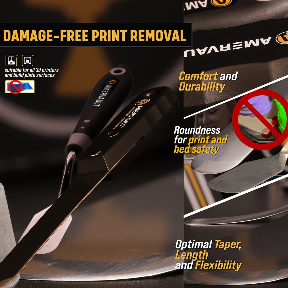 Premium 3D Print Removal Tool Kit - Durable Printer Tools with Black