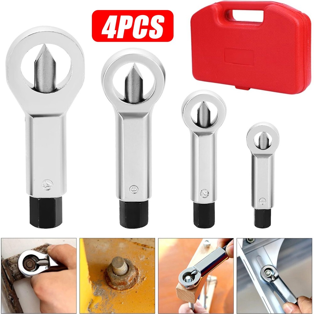 4PCS Nut Splitter Breaker 9-27mm Nut Remover Extractor Adjustable Cracker Tools