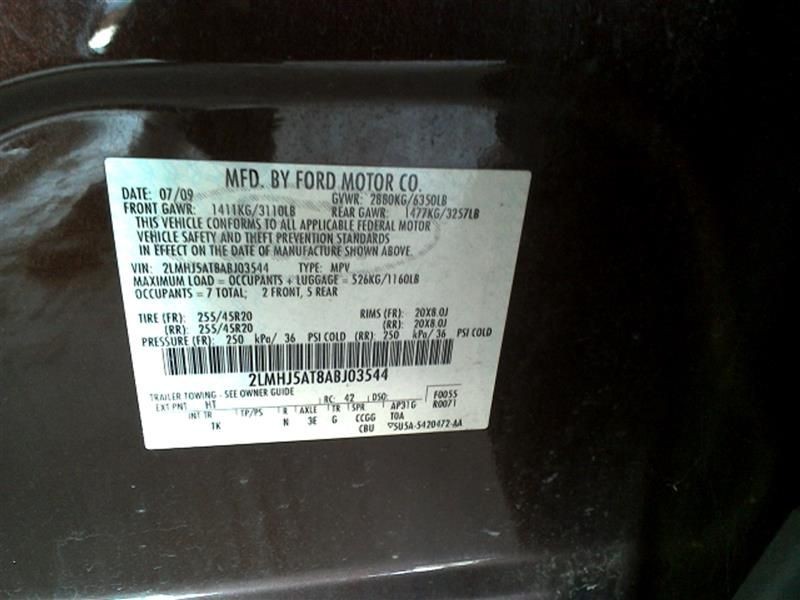 Camera/Projector Camera Tailgate Mounted Fits 10-12 MKT 1850385