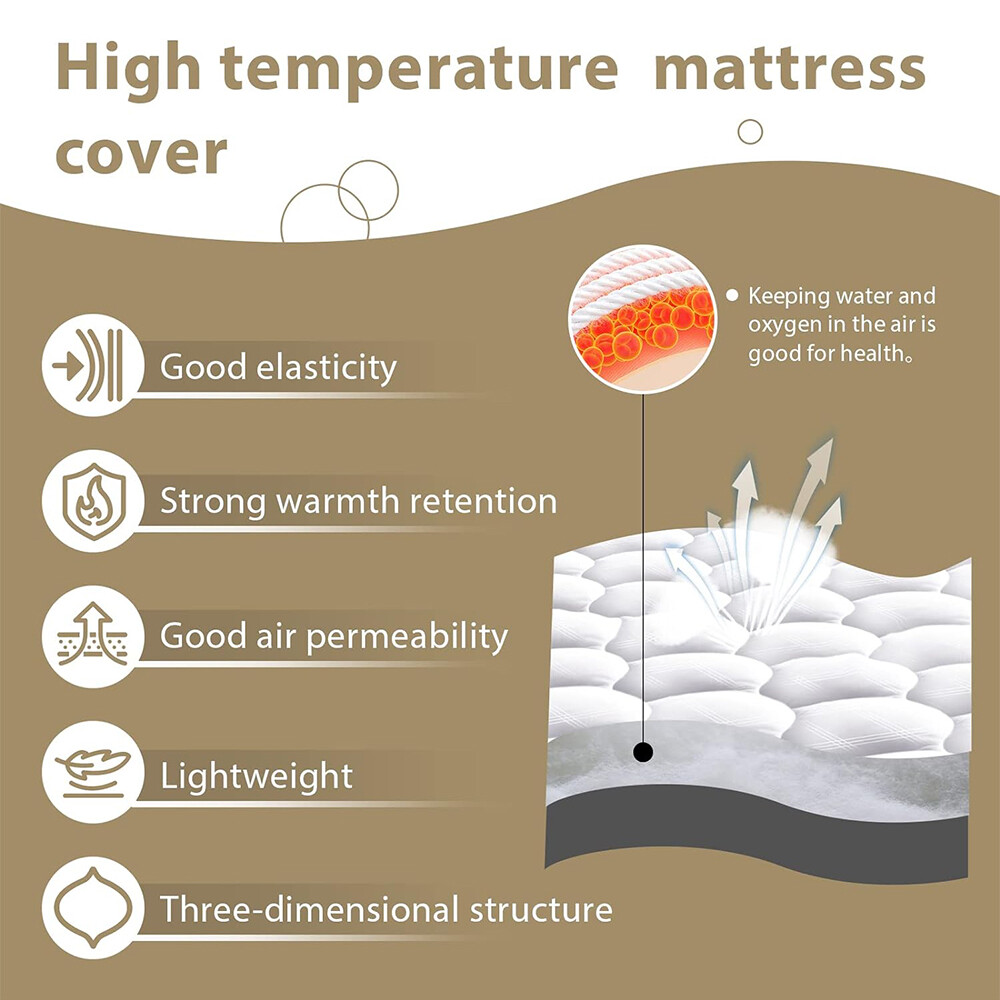 Mattress Pad Cover Soft Mattress Protector Cover with 8-21" Deep Pocket All Size