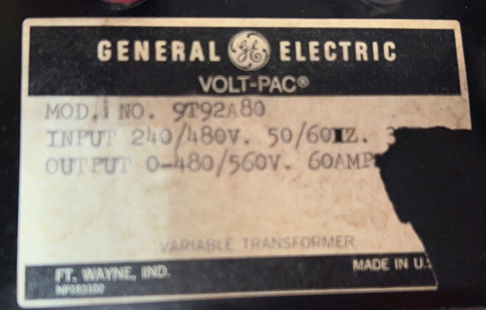 General Electric 9T92A80 Volt Pak