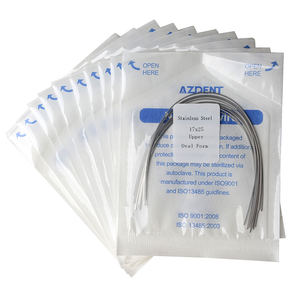 AZDENT Dental Orthodontic Stainless Steel Rectangular Arch Wires Ovoid Form All