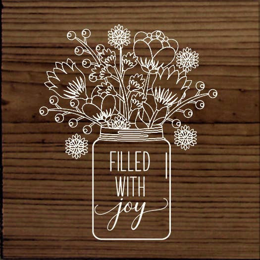 Filled With Joy Vase Sanded White