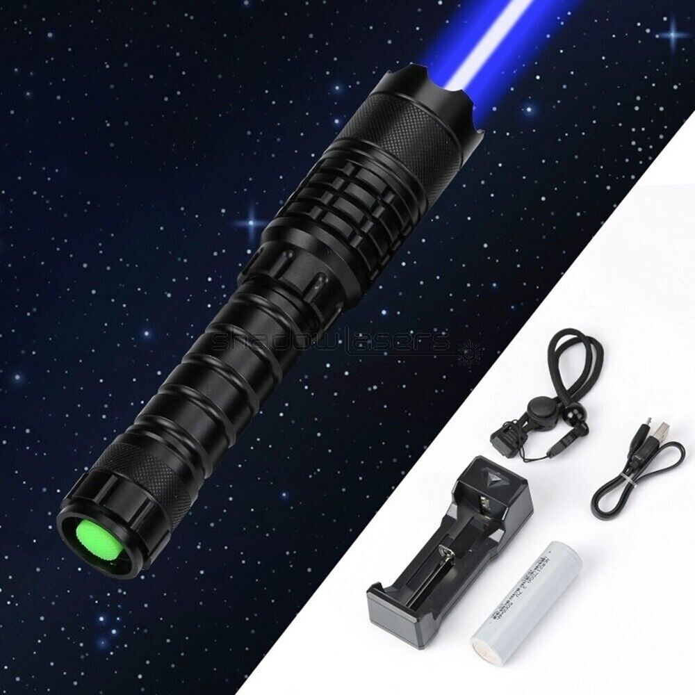 BH3 450nm Adjustable Focus Powerful Blue Laser Pointer Visible Laser Torch &Case