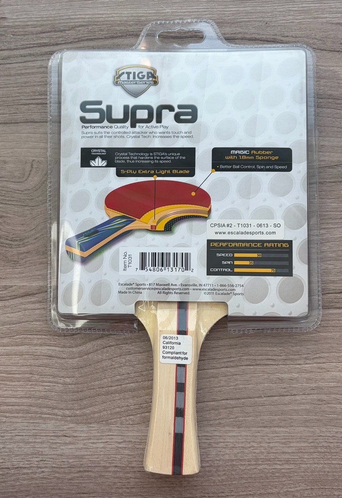 STIGA Master Series Supra Magic Rubber Paddle Racket