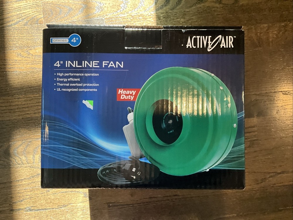 Active Air 4 Inline Duct Fan, 165 CFM