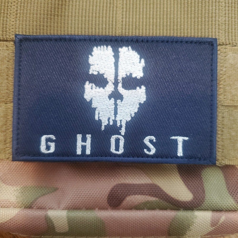 GHOST Embroidered Tactical Morale Patch Hook and Loop