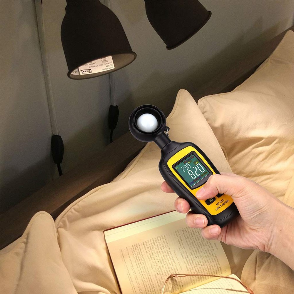 Light Meter Digital Illuminance Meter Handheld Ambient Temperature Measurer, ...