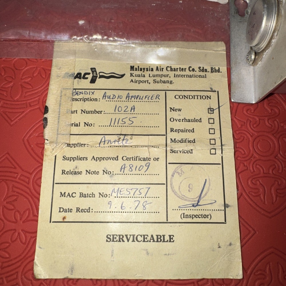 NEW Bendix Model 102A Audio Amplifier, Tested (AP13)