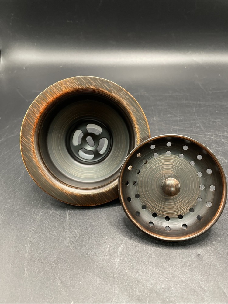 Strainer Drain with Post Styled Basket Antique Copper Brass Construction