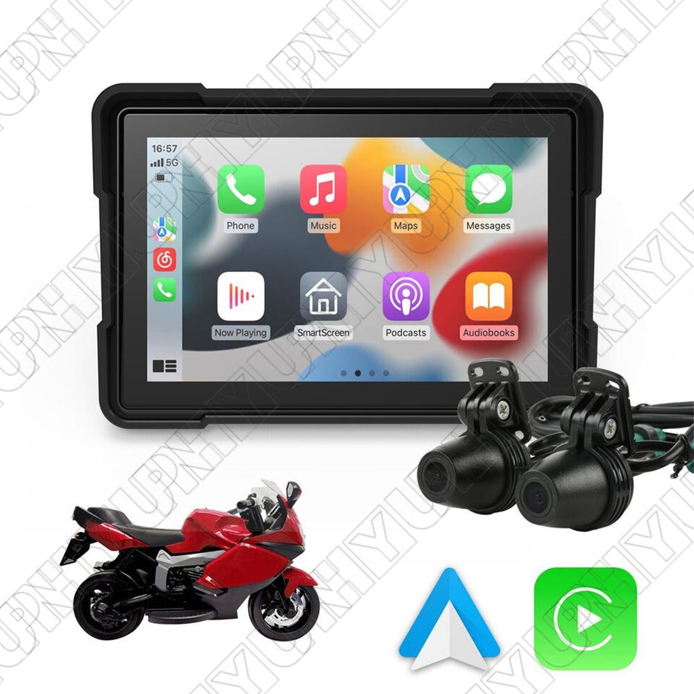 5" Waterproof HD Motorcycle Smart Screen Support Wireless Carplay & Android Auto