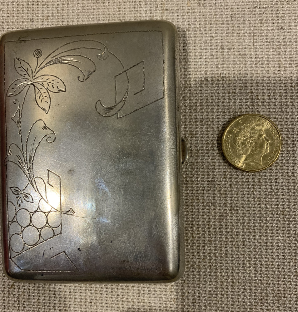 Alpacca Cigarette Case Antique 1914