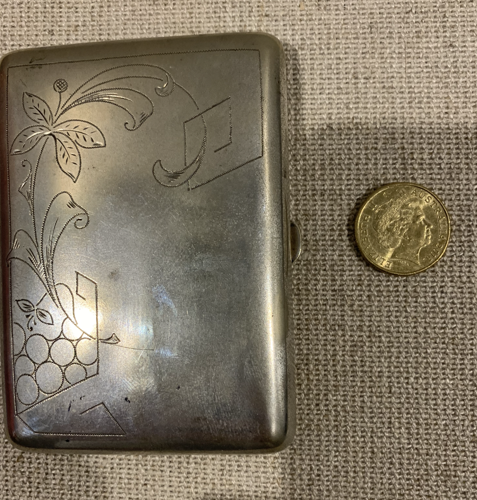 Alpacca Cigarette Case Antique 1914