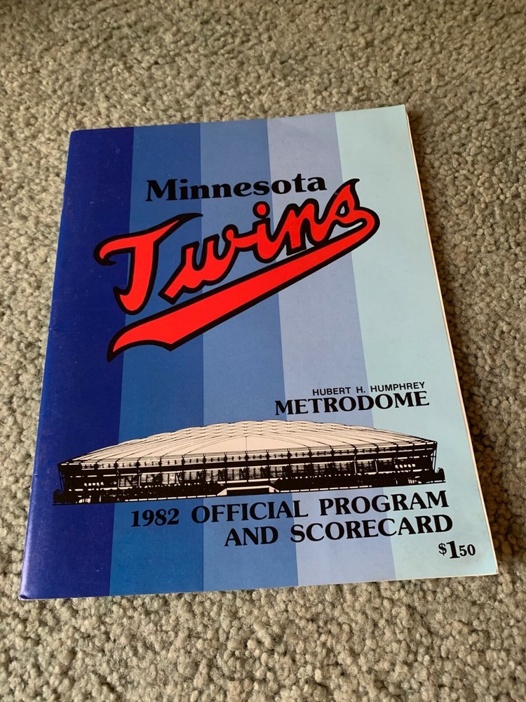 1982 Minnesota Twins Baseball Program Blue Metrodome Cover
