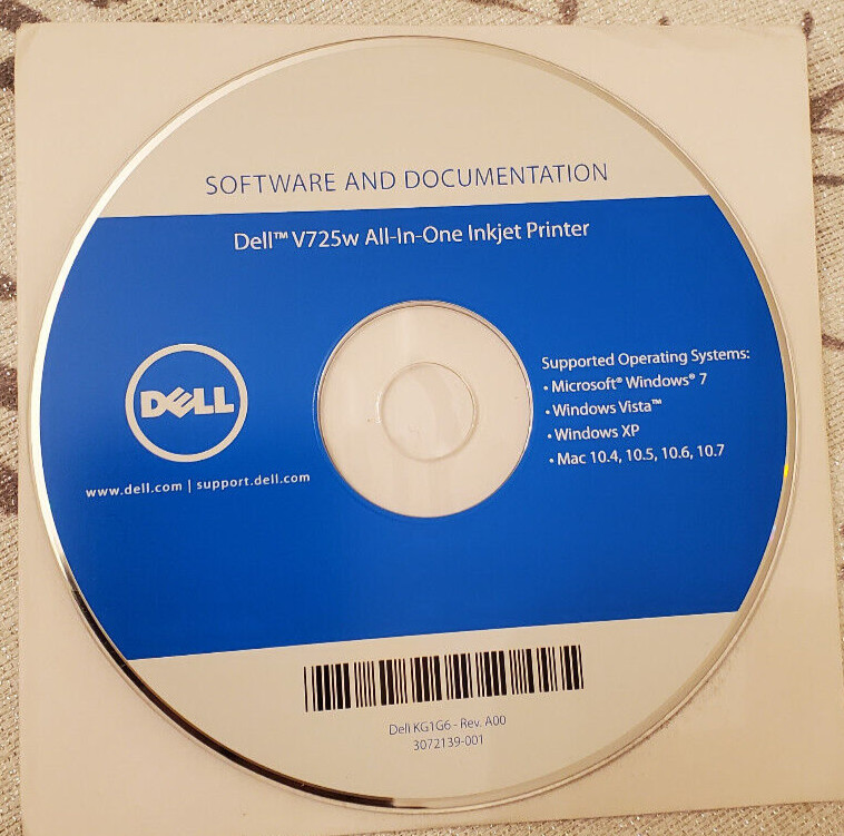 ⭐️ Dell V725w All In One Inkjet Printer Driver, Software, and Docs CD ⭐️