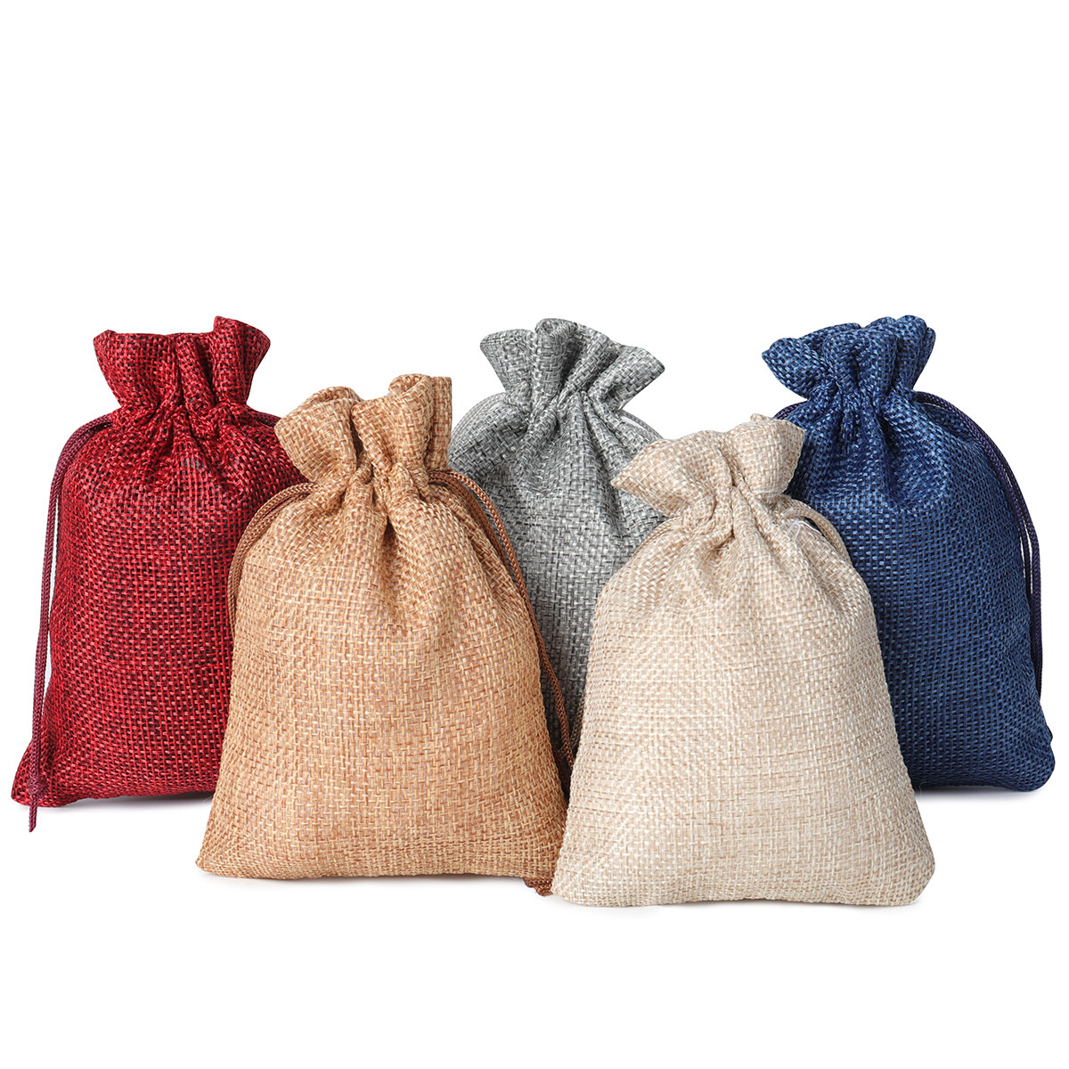 100 200 Wedding Favor Bags Hessian Burlap Jute Gift Bag Jewelry Drawstring Pouch