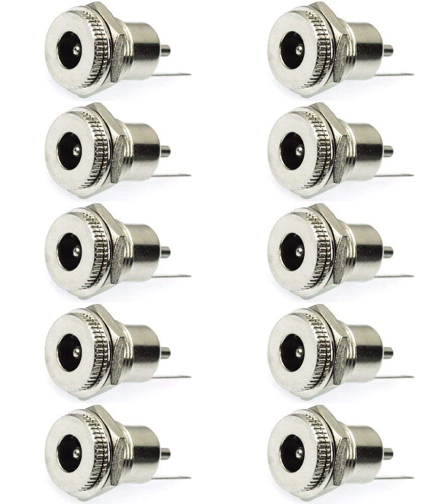 CESS DC Power Jack Socket 5.5 x 2.1mm, Threaded Female Panel Mount Connector...