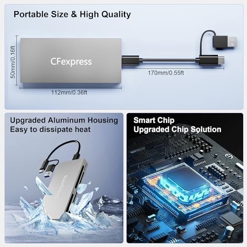 8-in-1 CFexpress Type B Card Reader Hub, USB 3.2 Gen 2, Multi-Format Support, 10