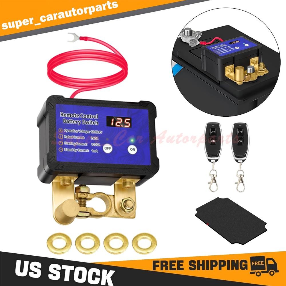 Remote Battery Disconnect Switch 12V/24V 240A Kill Switch LED Voltmeter Display