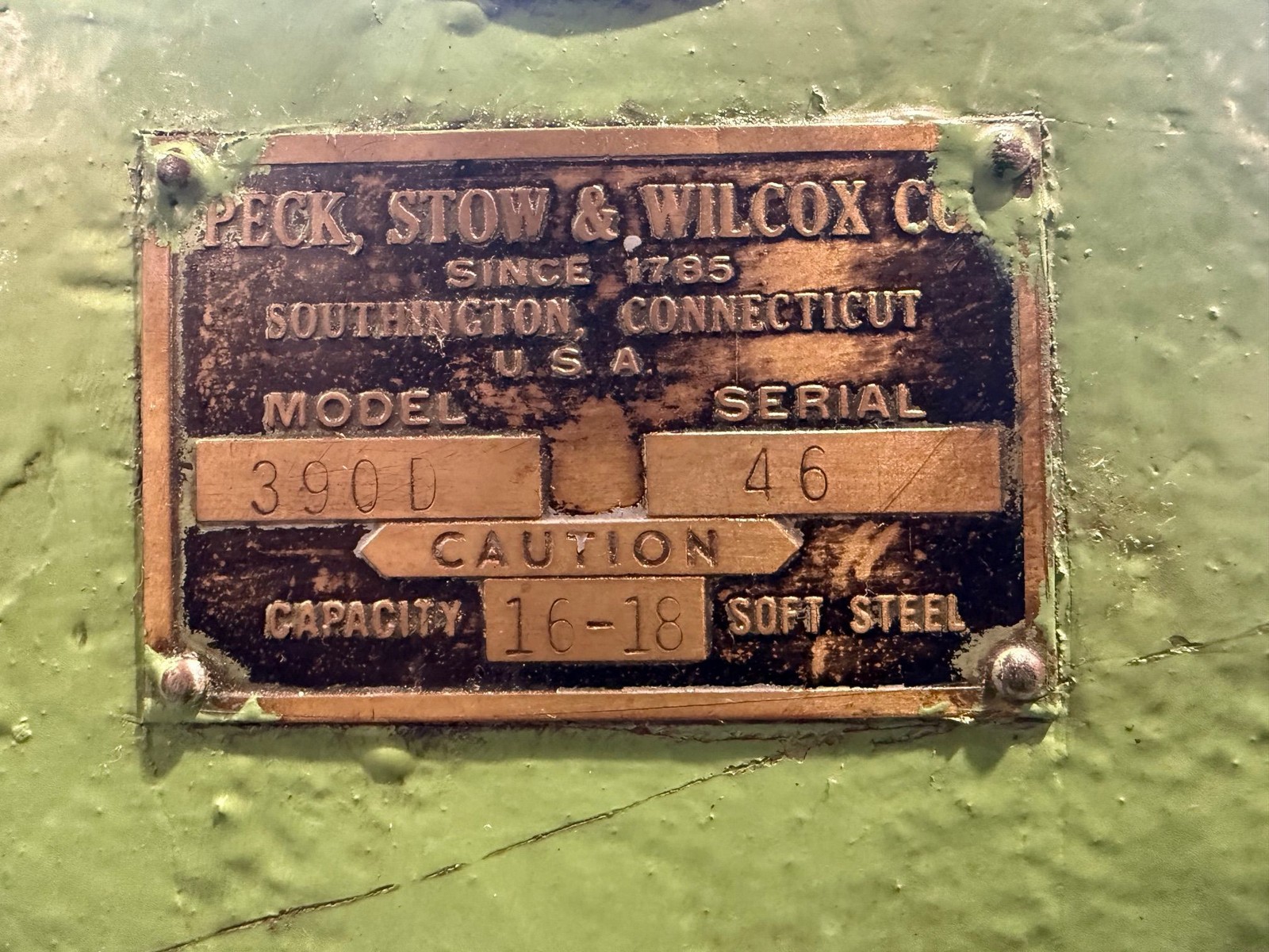 PEXTO 390D 36” x 18 Gauge Plate Bending Roll Powered USA #8068