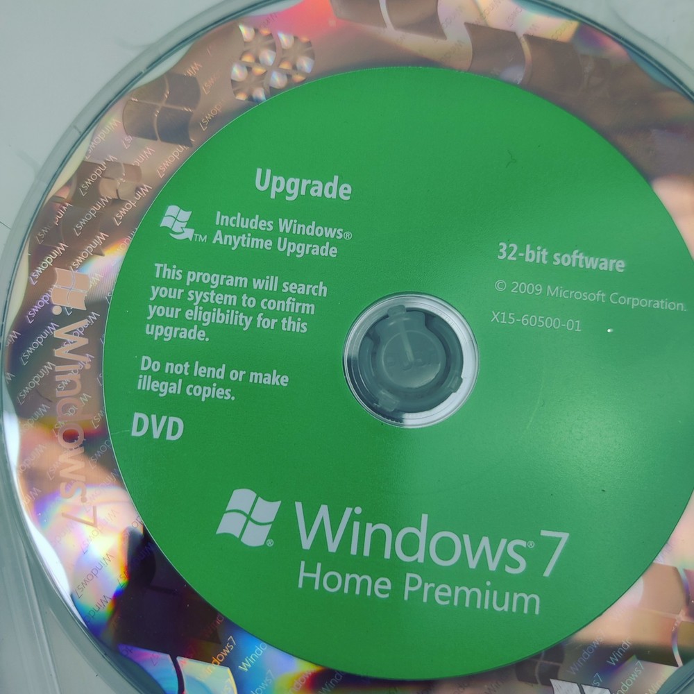 UPDATE ONLY! Microsoft Windows 7 Home Premium 32 & 64 bit Software w/ Key