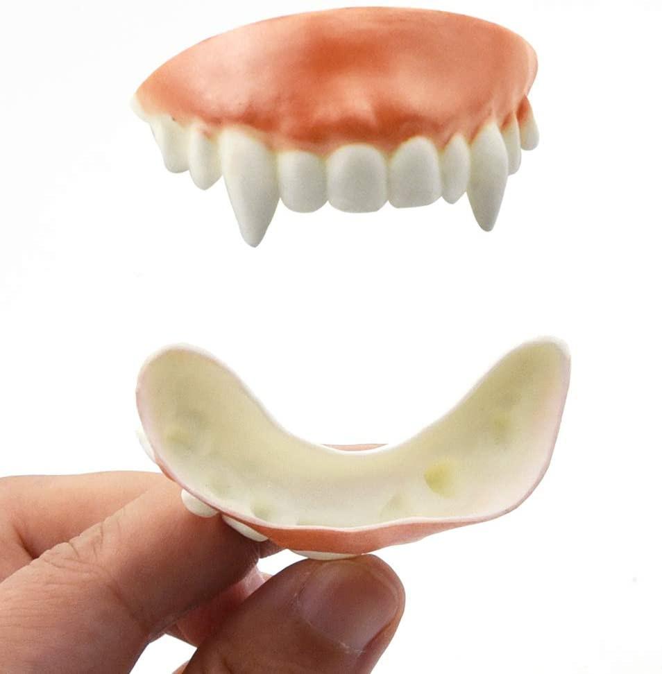12 Pieces Gnarly Teeth Gag Teeth Ugly Fake Teeth Vampire Denture for Halloween