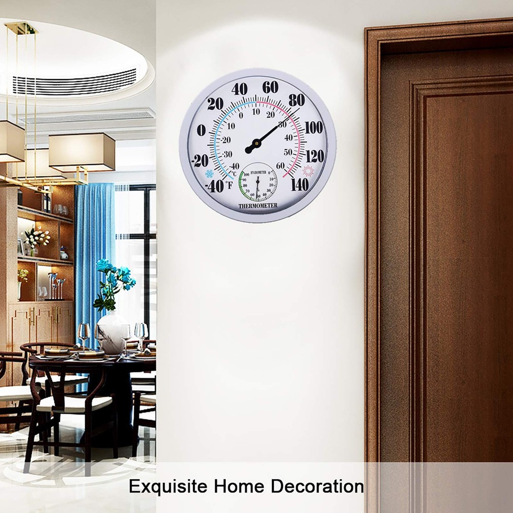 Indoor Outdoor Thermometer Large Wall Thermometer-Hygrometer Waterproof Does ...