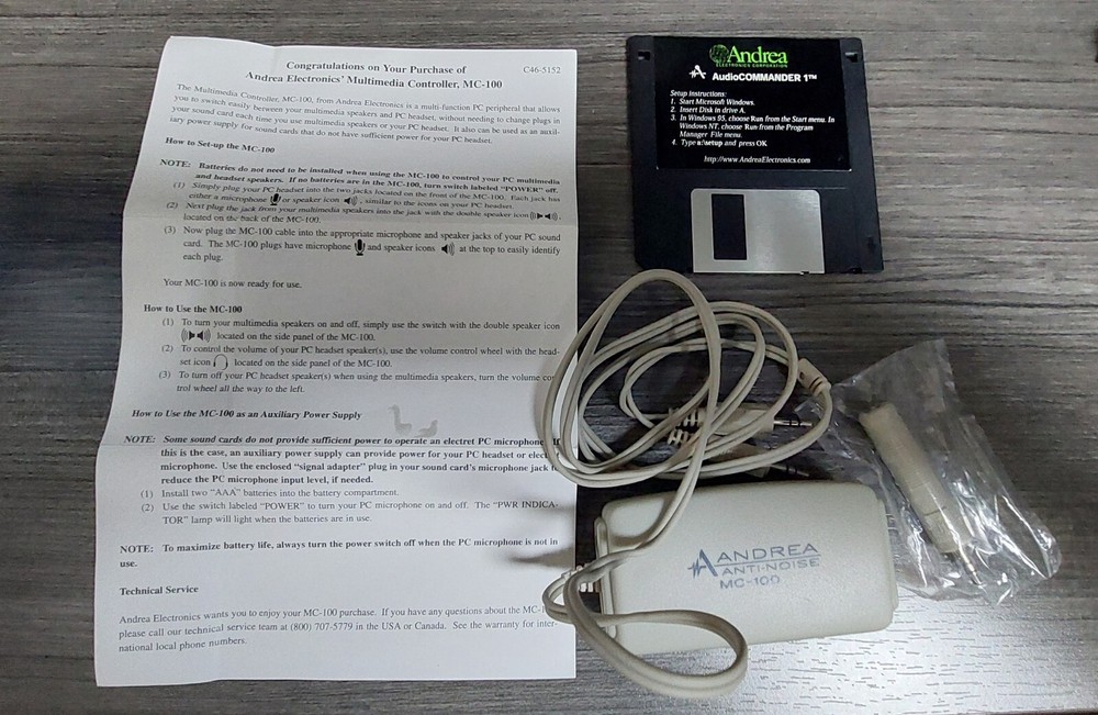 ANDREA MULTIMEDIA AUDIO CONTROLLER, MODEL MC-100, open box