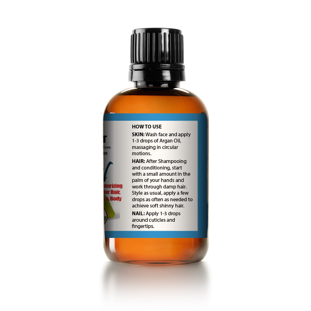Pure Organic Argan Oil for Hair Growth Skin Face USDA Organic 4oz