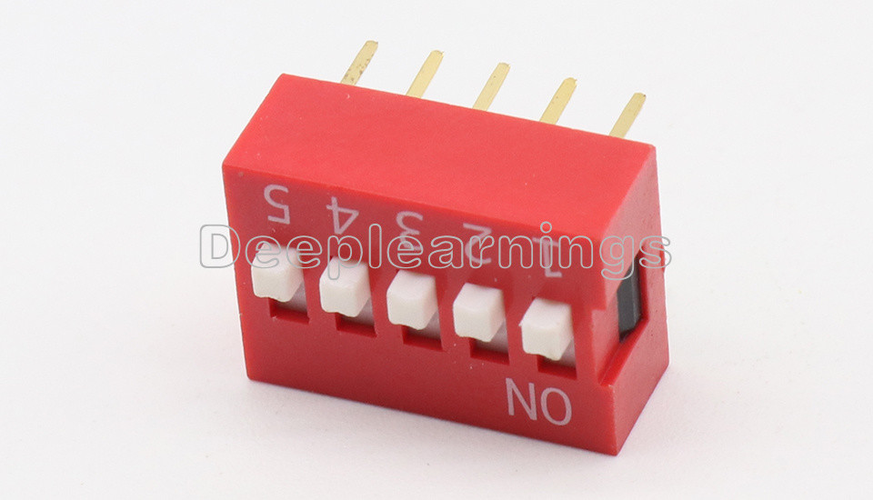 5Pcs Slide Type Switch Module 2.54mm 5-Bit 5 Position Way DIP Red Pitch