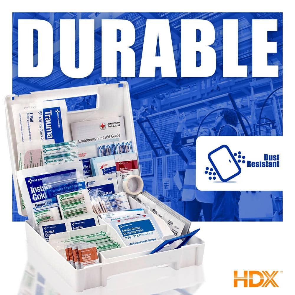 130-Piece Plastic OSHA First Aid Kit