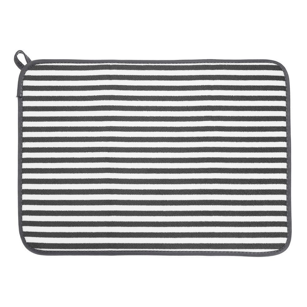 Microfiber Dish Drying Mat,20 x 15 Inch Vertical Stripes Pattern, White