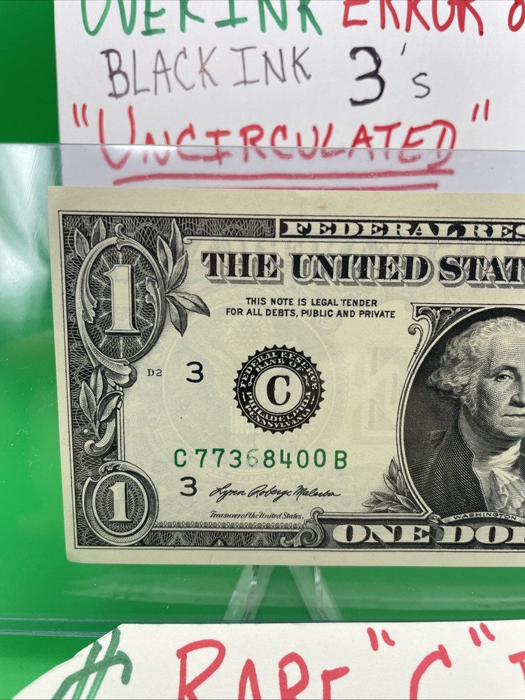 "INSUFFICIENT INK ERROR" MISSING 6’s + “OVER INK ERROR” 3’s UNCIRCULATED BEP 🧱