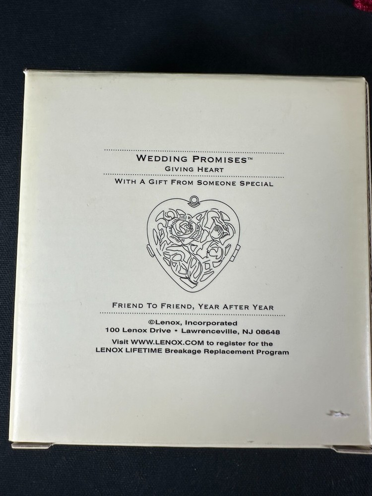 Lenox Wedding Promise Giving Heart