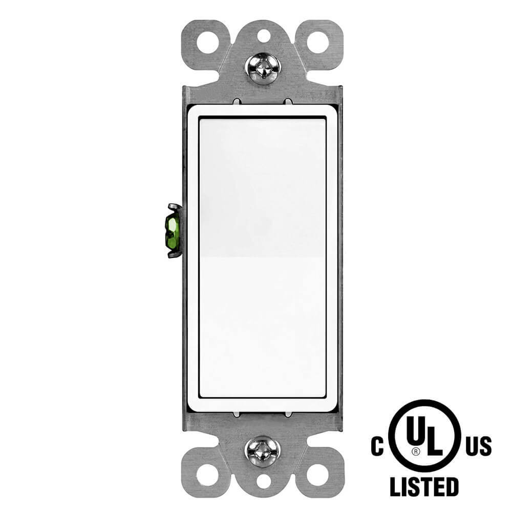 20 Pk Rocker Light Switch Wall - Single Pole Decorator Paddle Switch White NEW