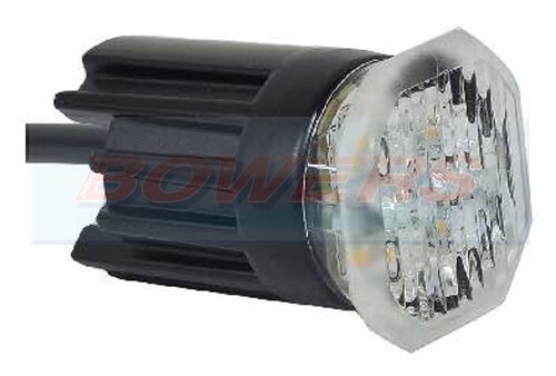 ROUND BUTTON LOW PROFILE FLUSH FIT AMBER LED STROBE EMERGENCY WARNING LIGHT