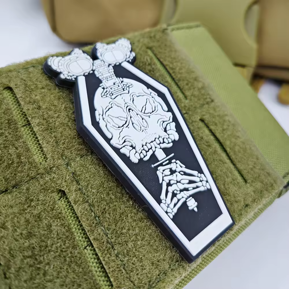 PVC Skull Skeleton Rubber Patch Skeleton Tactical Hook an Loop Swat Army Marine