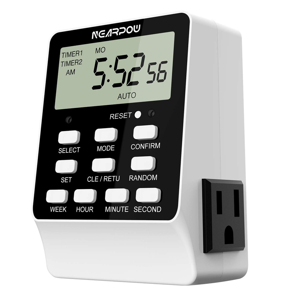 Dual Digital Outlet Timer - 2 Independent Outlets, 18 Programs, Heavy Duty 15A