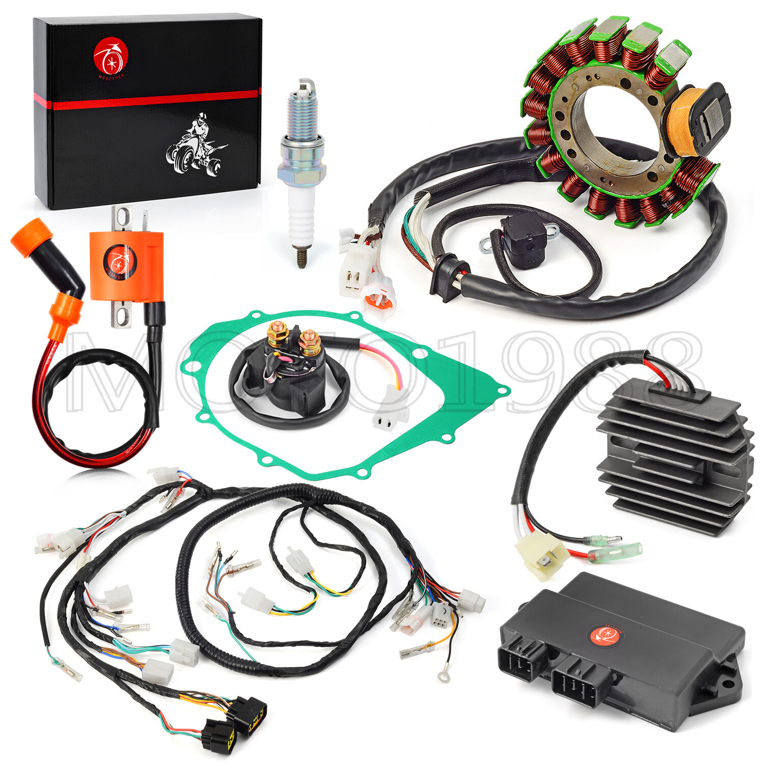 For Yamaha Warrior 350 YFM350X Magneto Stator Ignition Coil Wire Harness CDI Kit