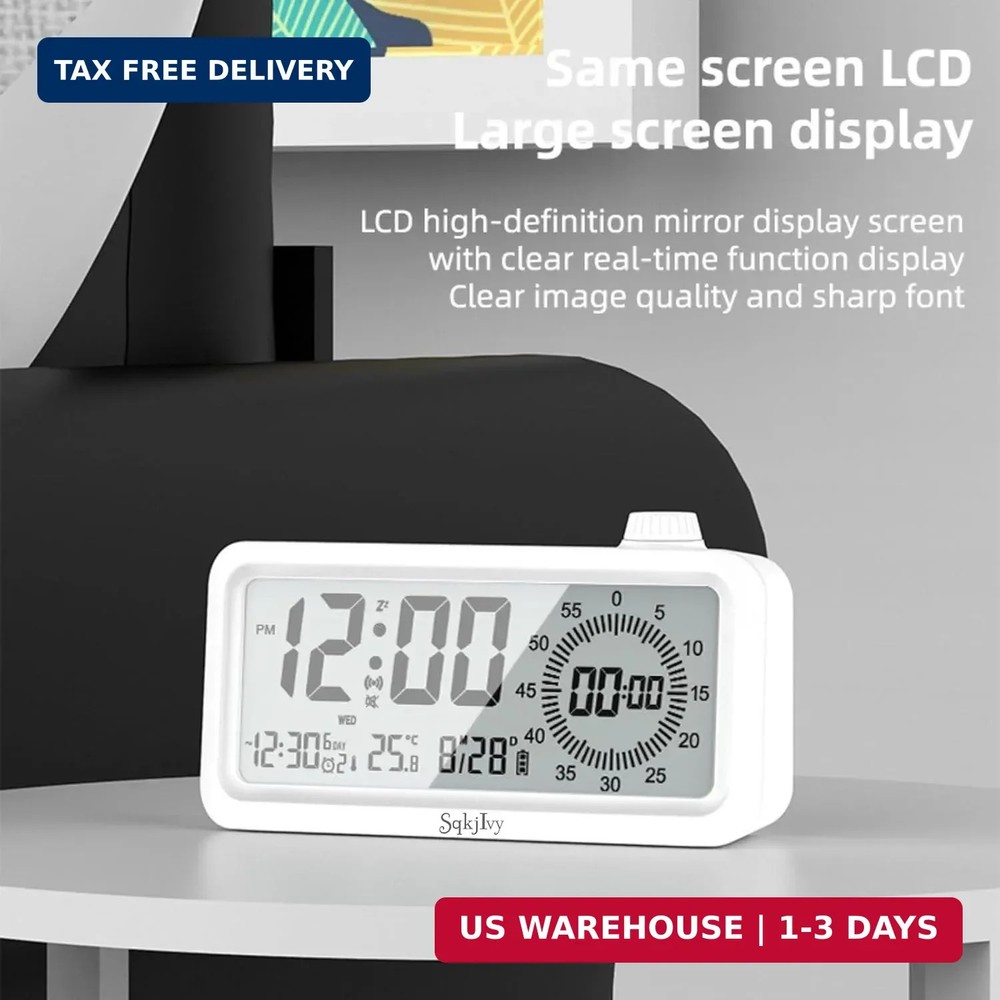 Visual Digital Timer for Kids with LCD Display,3-Level Adjustable Backlight,Temp