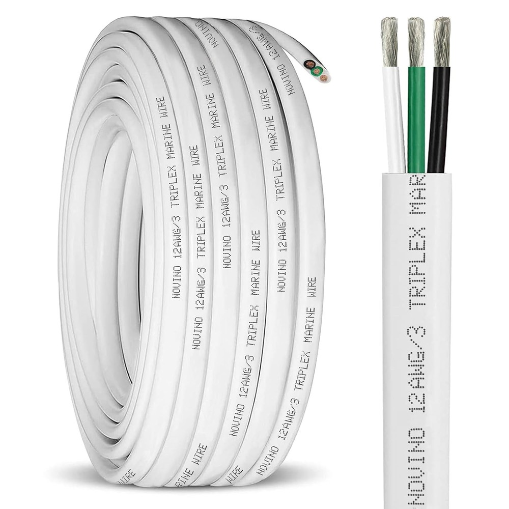 30ft 12/3 Triplex Marine Wire - Oxygen-Free Copper for Optimal Performance