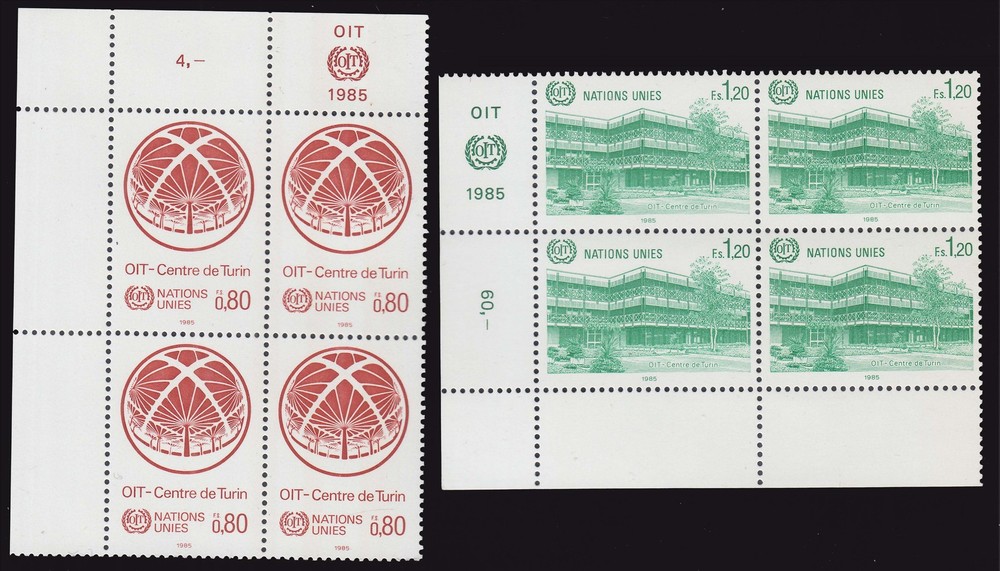 United Nations Geneva Scott 129-130 Mint never hinged.