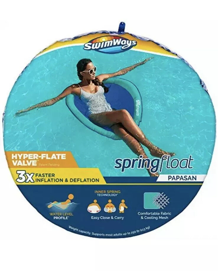 NWT Swimways Spring Float Chair Papasan, Aqua