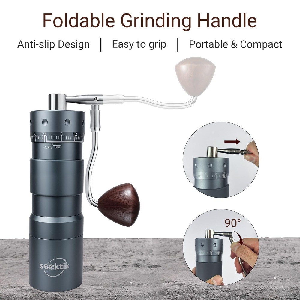 Manual Coffee Grinder with Numerical External Adjustable Setting Stainless St...