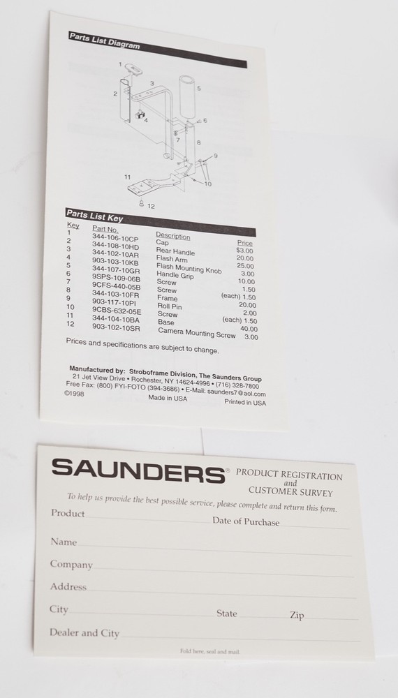 Stroboframe QR66 Flash Bracket For Hasselblad / Bronica SQA Medium Format Camera