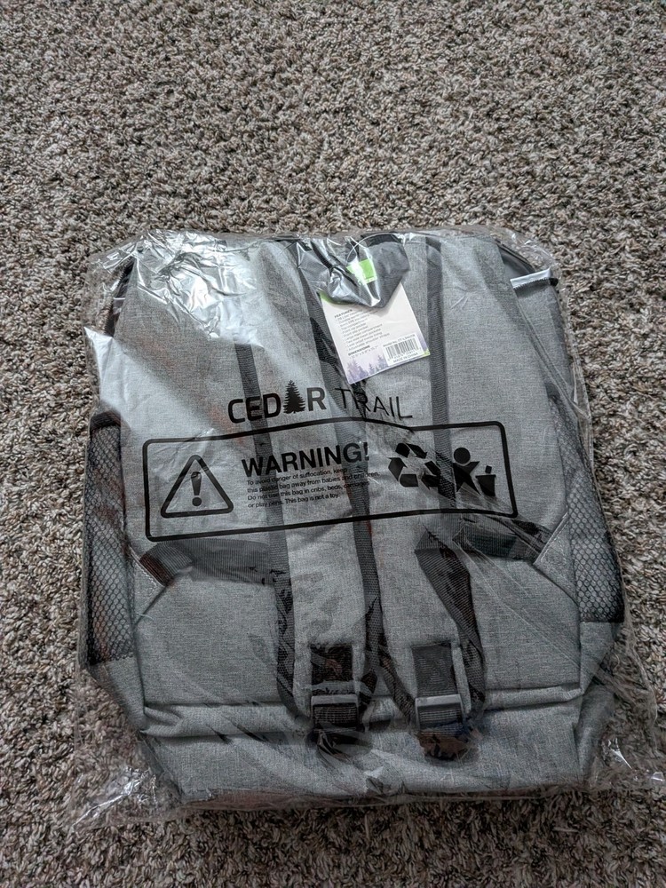 CEDAR TRAIL 34-Can Collapsible Cooler Backpack Padded Straps Camping NWT Gray